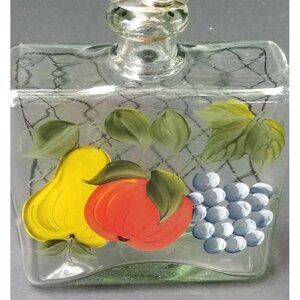 Casafina Glass Bottle  Hand Painted Decanter Portugal